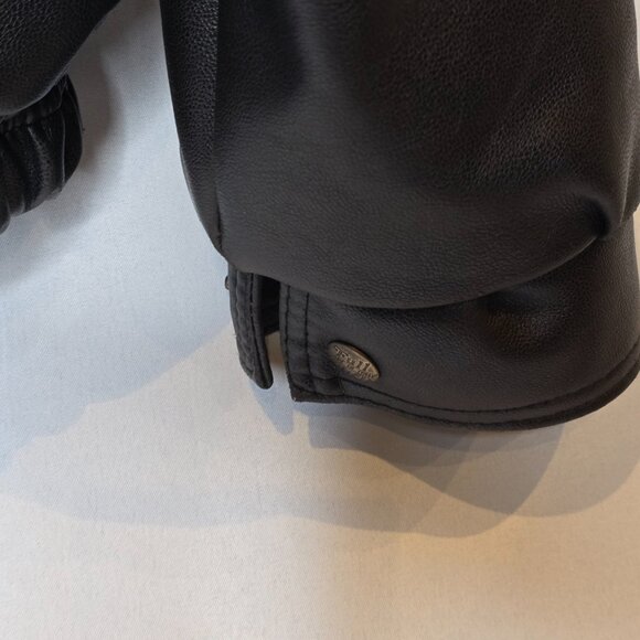 Vintage Men's Full Stop "All over the World" Leather Jacket/Vest, Size L-XL, Blk - Picture 3 of 12